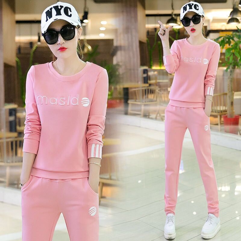 Set đồ thể thao dài tay phong cách Hàn Quốc thời trang xuân thu 2021 cho nữ