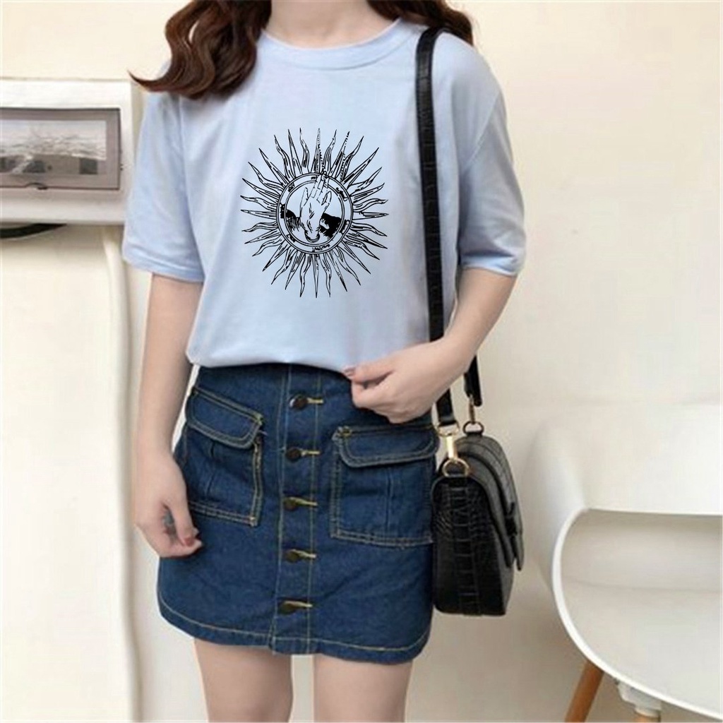 Áo Thun Tay Lỡ In Nhiệt Bàn Tay Mặt Trời Unisex chất Cotton phong cách Ulzzang  ATIN19 - Áo Phông chất Cotton cao cấp | BigBuy360 - bigbuy360.vn