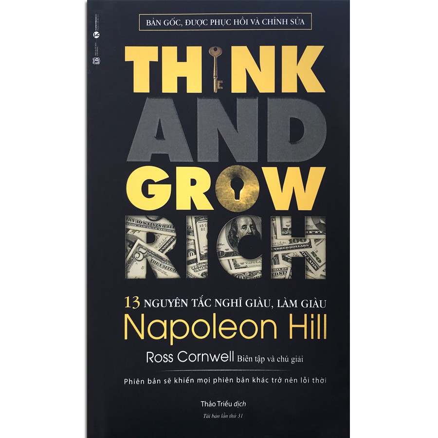 Sách - 13 Nguyên tắc nghĩ giàu, làm giàu - Think and Grow Rich - Napoleon Hill (Tái bản 2020)