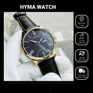Đồng hồ nam dây da máy cơ citizen nh8353-00h mặt đen size 41mm - chống nước 5atm bảo hành 1 năm hyma watch