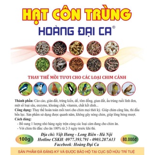Hạt côn trùng thay thế mồi tươi hoàn toàn cho chào mào