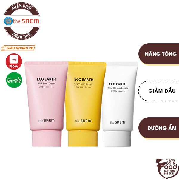 Kem chống nắng nâng tông sáng hồng tự nhiên Hàn Quốc The Saem Sun Cream SPF50+ PA++++ 50g