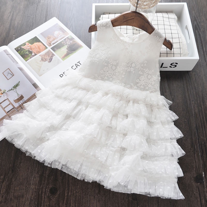 Đầm Công Chúa Phối Ren Xinh Xắn Cho Bé Gái