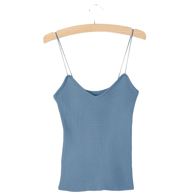 Áo Tank Top Dệt Kim Dáng Ôm Co Giãn Tốt Thiết Kế Đơn Giản Quyến Rũ Cho Nữ