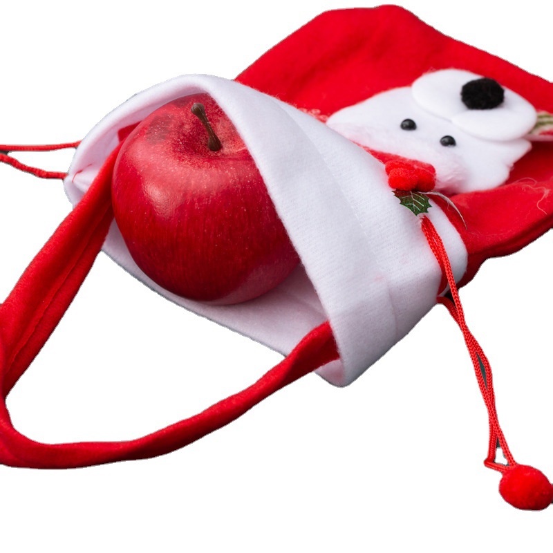 Túi Đựng Kẹo Bằng Vải Nỉ Sáng Tạo Hình Ông Già Noel Tuần Lộc Người Tuyết Gấu Có Dây Treo Trang Trí Giáng Sinh