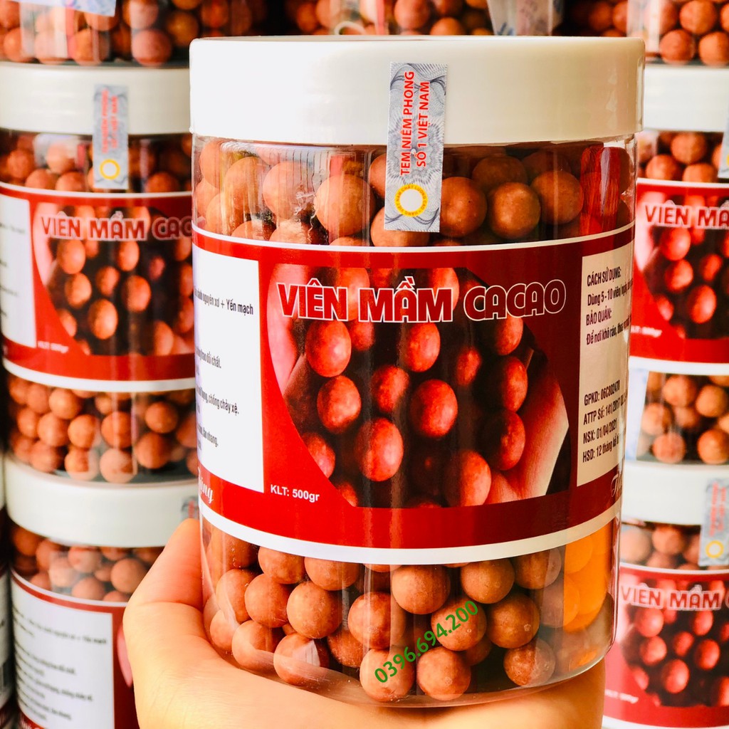 500gr Viên Mầm Đậu Nành Cacao Tăng Vòng 1 Nở Ngực Đẹp Da Tăng Cân Giảm Cân Có Chứng Nhận ATTP - Handmade