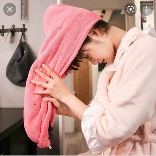 KHĂN BÔNG Ủ TÓC QUẤN ĐẦU MAU KHÔ
