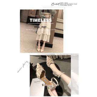 (ẢNH THẬT) DÉP QUAI LÔNG CAO GÓT 5CM VÀ 8CM