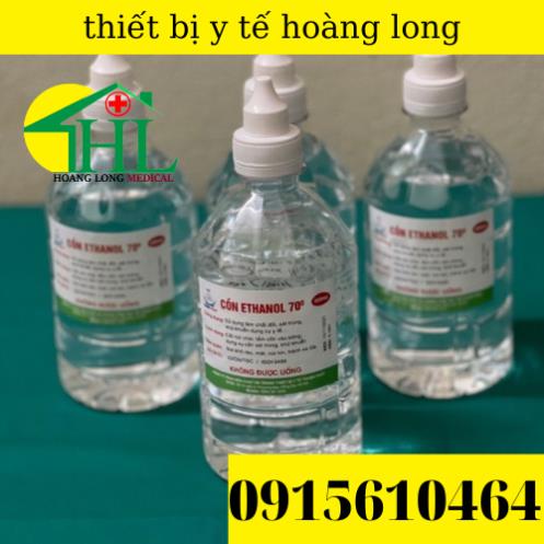 Cồn Y Tế - Cồn 70 Độ 500 ml Ethanol Sát Khuẩn Rửa Tay, Dùng Cho Máy Phun Khử Trùng Chai 500 ml