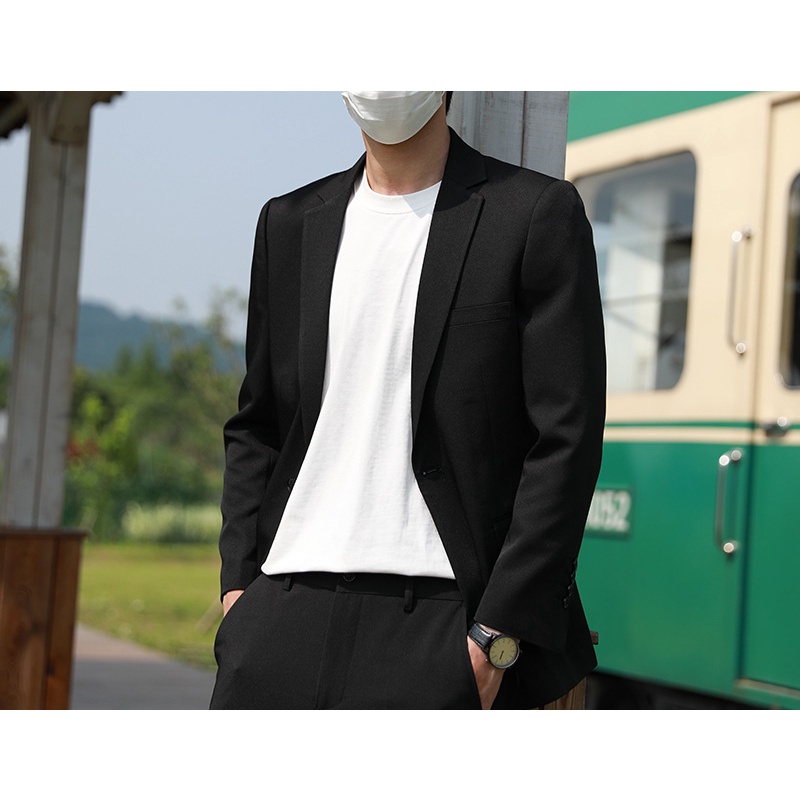 Bộ Đồ Vest 2 Món Màu Trơn Cỡ Lớn Thời Trang Hàn Quốc Cao Cấp Lịch Lãm Cho Nam