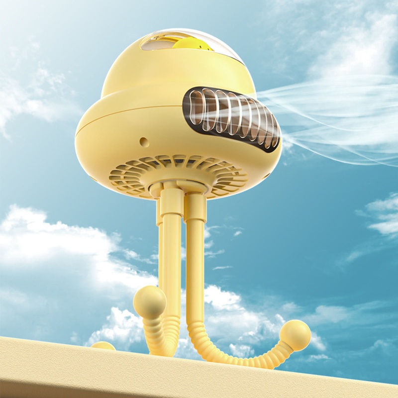 Quạt mini sạc usb Cầm Tay Linh Hoạt Gắn Xe Đẩy Em Bé