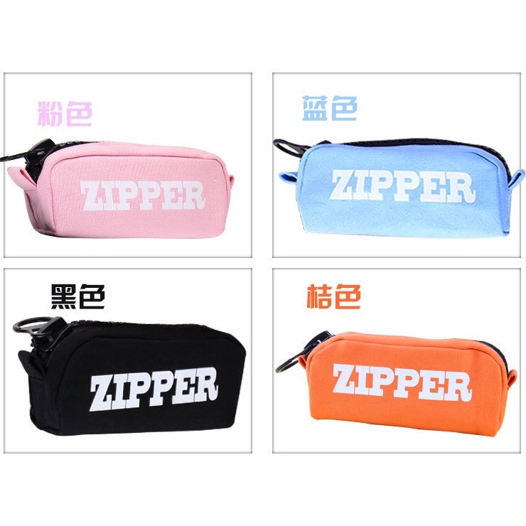 Bóp viết, hộp bút vải zipper dây kéo to cá tính