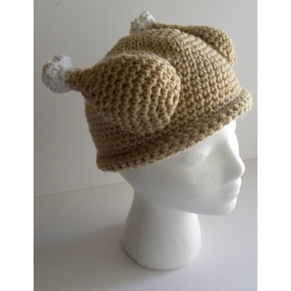 Crochet chicken hat - nón len đùi gà
