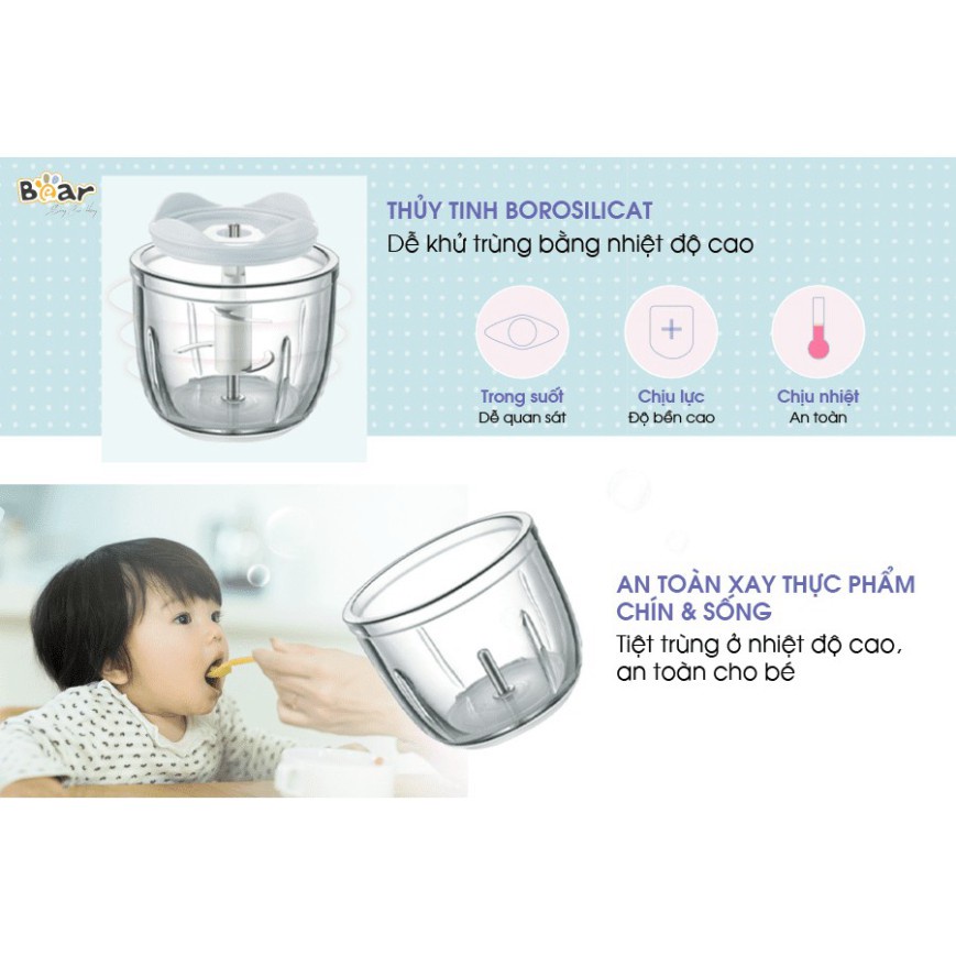Máy Xay Ăn Dặm Đa Năng 0.3L Bear GR-B03V2 bảo hành 12 tháng - Máy xay đa năng - Máy Xay Bear