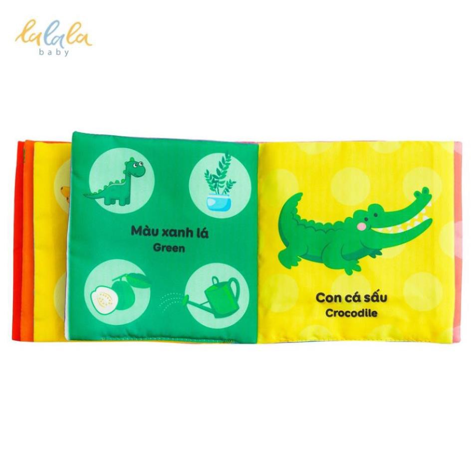 Sách vải Lalala baby, kích thích đa giác quan chủ đề Màu sắc, kích thước 15x15cm 12 trang