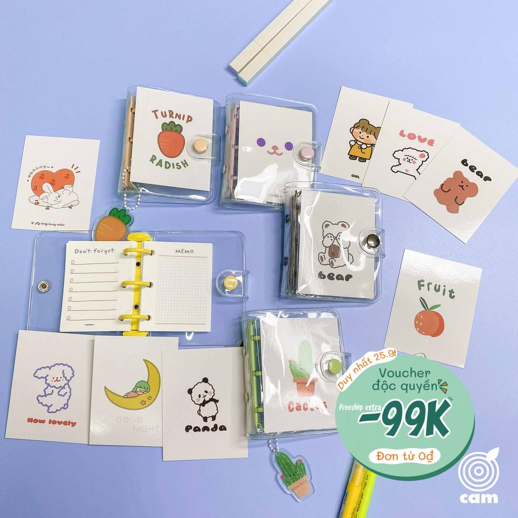 Set 12 Bìa Sổ Còng Mini Dễ Thương Nhà Cam
