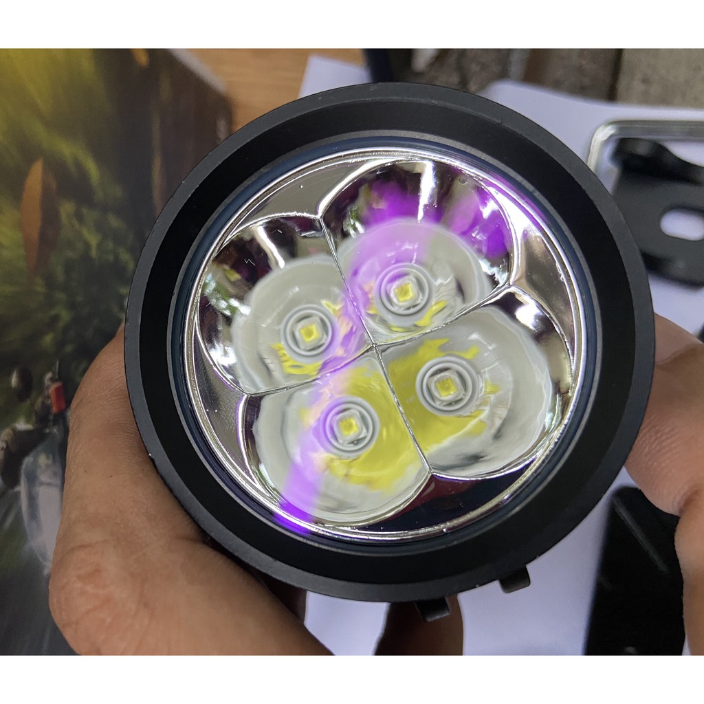 Đèn Trợ Sáng L4x Kính Tím Chíp T6 Hàng MA Xịn &lt; Tặng Full Phụ Kiện&gt;