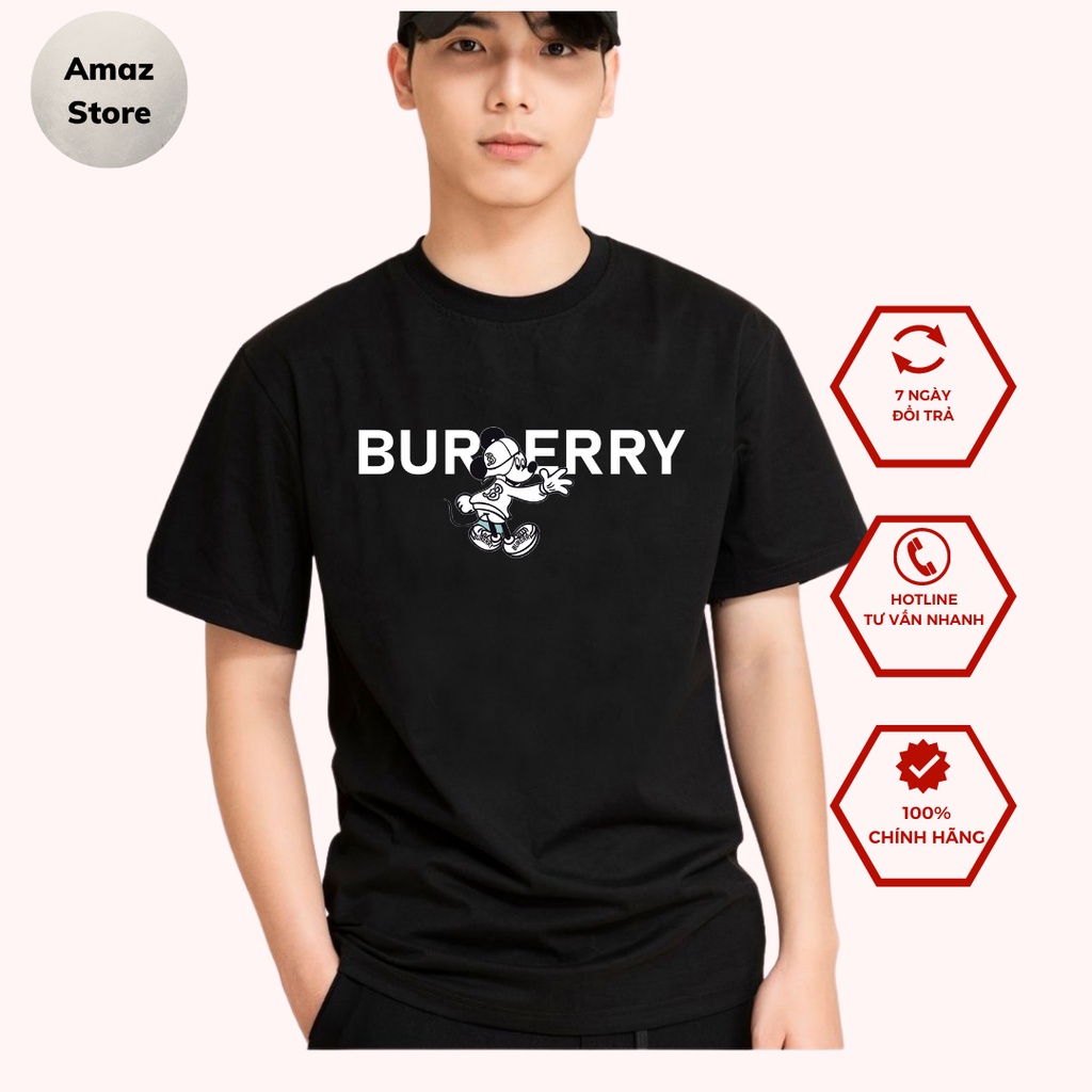 áo phông đôi nam nữ mùa hè, áo thun cộc tay áo đôi nam nữ Burberry chuột Cực chất