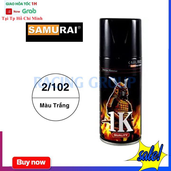 Sơn Xịt Xe Máy Chính Hãng Samurai 2/102 Màu Trắng - Màu Lên Đẹp Bám Dính Tốt