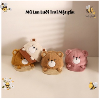 Mũ len lưỡi trai mặt gấu cho bé sp231