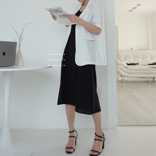 [KAYSTUDIO] ĐẦM LỤA ĐEN HAI DÂY