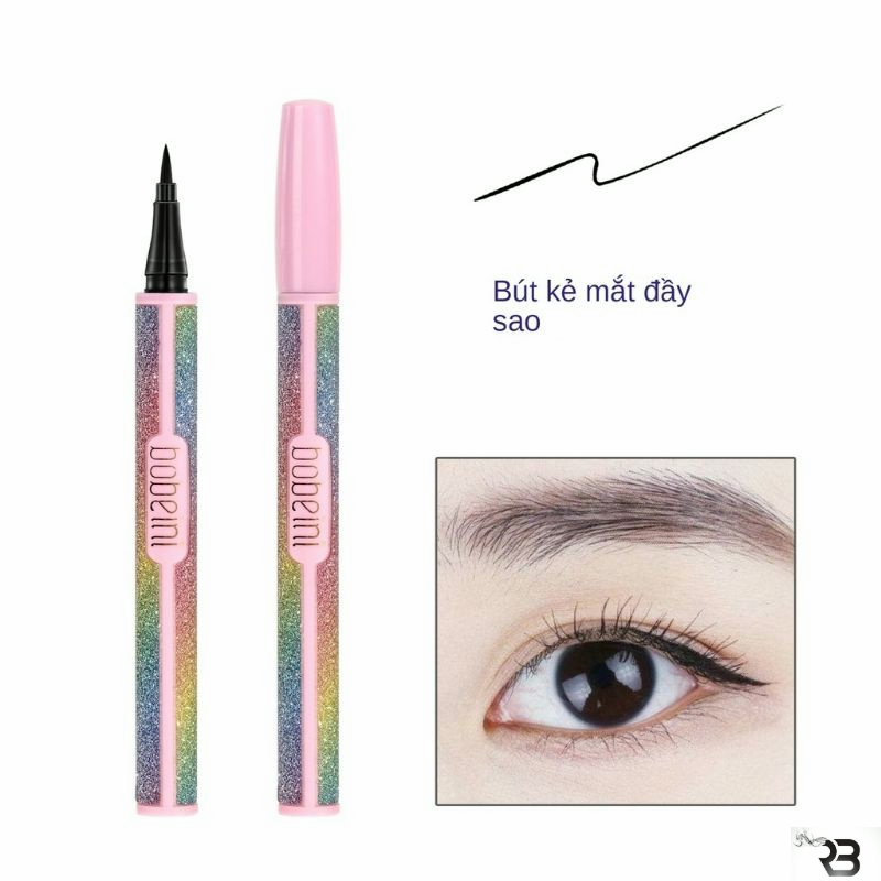 Bút kẻ mắt Bobeini dạng lỏng vỏ lấp lánh trang điểm chống nước lâu trôi không nhòe