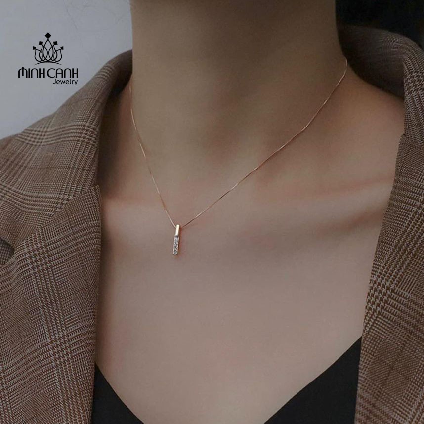 Dây Chuyền Bạc Nữ Dạng Thanh Bạc Xi Vàng - Minh Canh Jewelry
