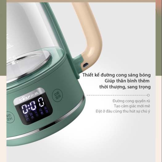 Bình pha trà đa chức năng Bear YSH-C08T1 - Hàng chính hãng