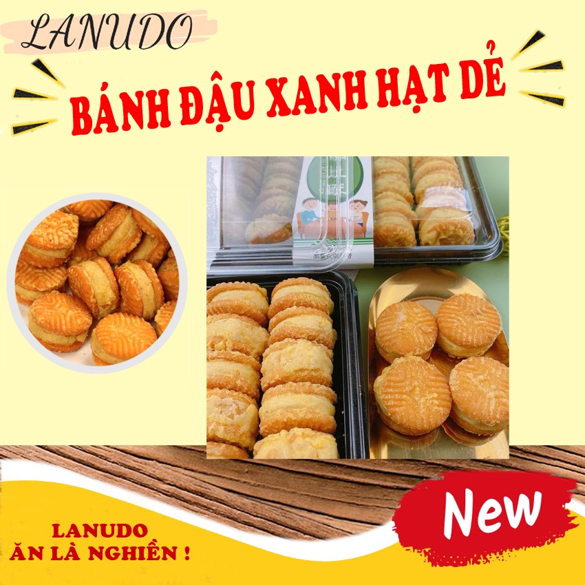 Bánh đậu xanh hạt dẻ mật ong  loại I Nguyên hộp 500gr 26 chiếc sêu ngon