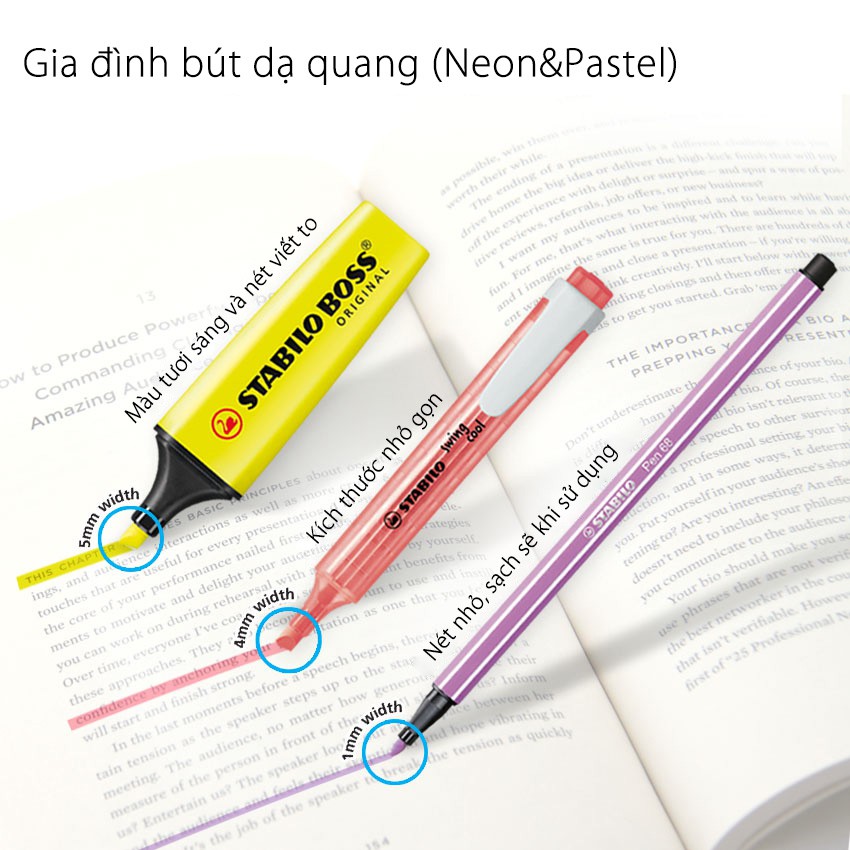 Bộ 9 bút lông STABILO Pen68 1.0mm (xanh lá)