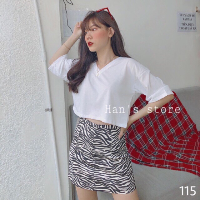 ÁO CROPTOP CỔ TIM form rộng basic hót hè