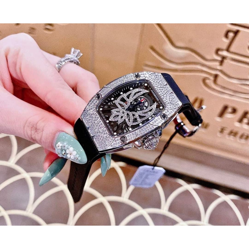 Đồng Hồ Nữ Hanboro Quartz HBR 817 , Dây Cao Su , Size 30x40mm