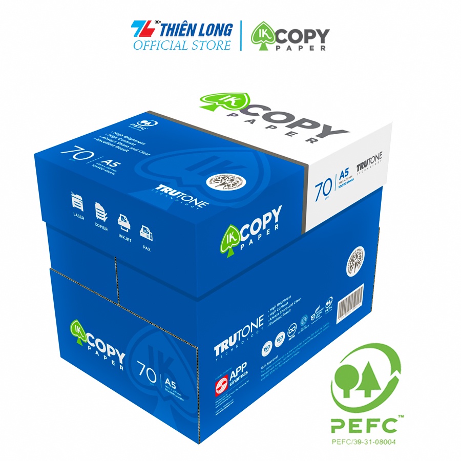 Thùng giấy A5 70 gsm IK Copy (500 tờ) - Hàng nhập khẩu Indonesia