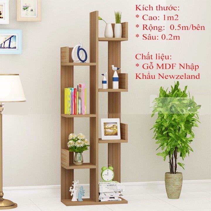 [SANG TRỌNG - PHẢI CHĂNG] Kệ Sách Xương Rồng nhiều ngăn chất liệu MDF cao cấp sang trọng