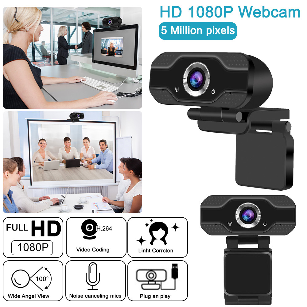 Lykry Webcam 1080P Microphone Noise Reduction Rotatable USB