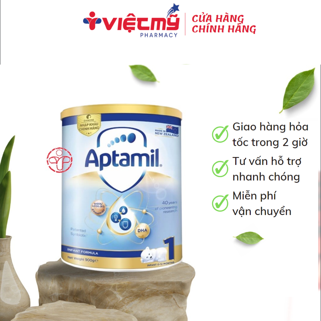 Sữa Aptamil New Zealand số 1 900g (0 - 12 tháng) hỗ trợ giúp bé thông minh SP000514