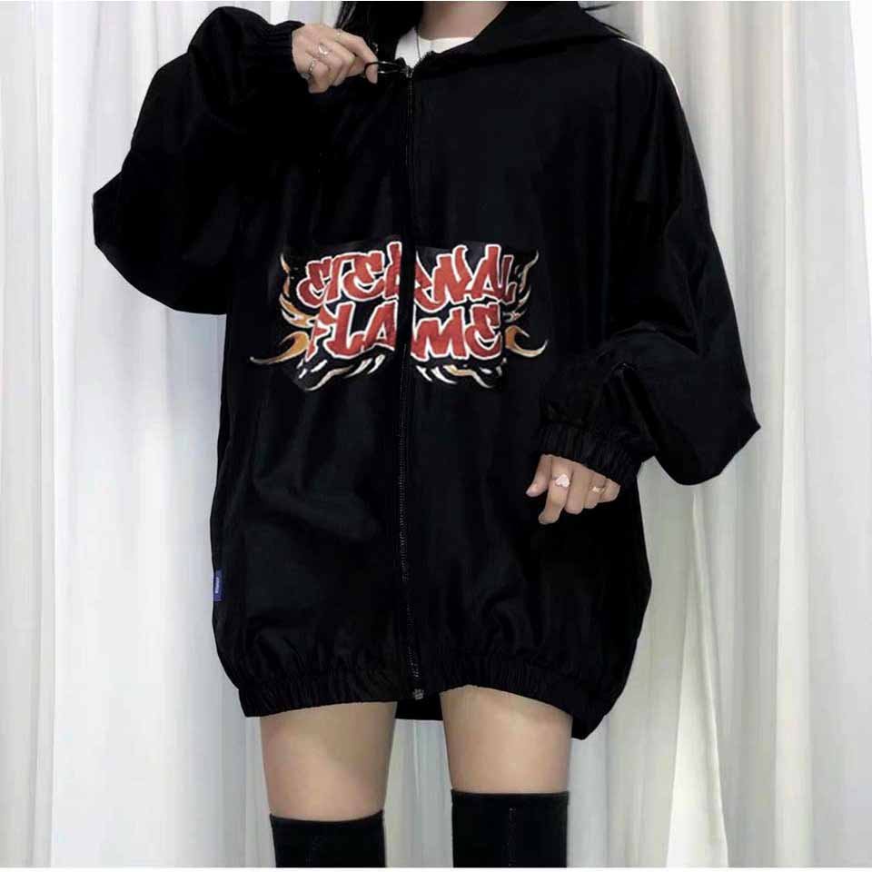 Áo khoác khóa túi lớn ⚡️GIÁ SẬP SÀN⚡️ ÁO GIÓ IN HỒ LY 2 LỚP - THOÁNG MÁT THÍCH HỢP CHO NAM NỮ / Dù 2 Lớp Có Nón