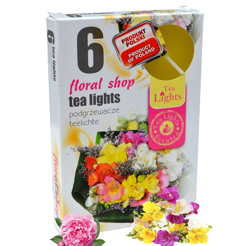 Hộp 6 nến thơm tinh dầu Tealight Admit Floral Shop QT026099 - hồng, mộc lan
