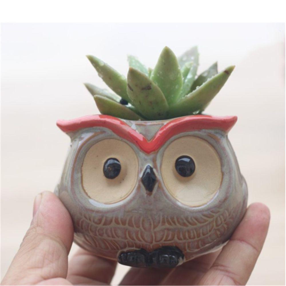 Bình Hoa Bằng Sứ Hình Cú Mèo Sáng Tạo Trang Trí Nhà Cửa