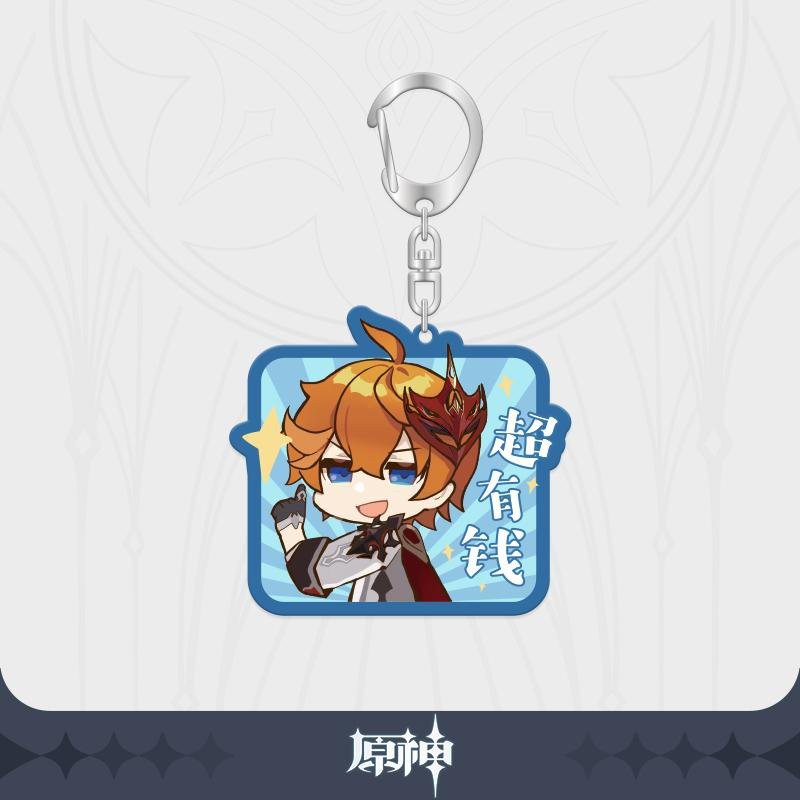 ( Mica trong acrylic ) Móc khóa in hình GENSHIN IMPACT ver CHỮ NHẬT M1 xinh xắn anime chibi game