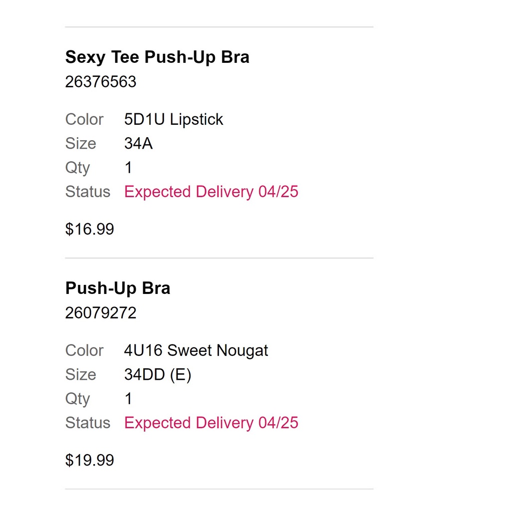 Áo lót Victoria's Secret  Sexy Tee Lace Push-Up Bra (màu đỏ size 34a)
