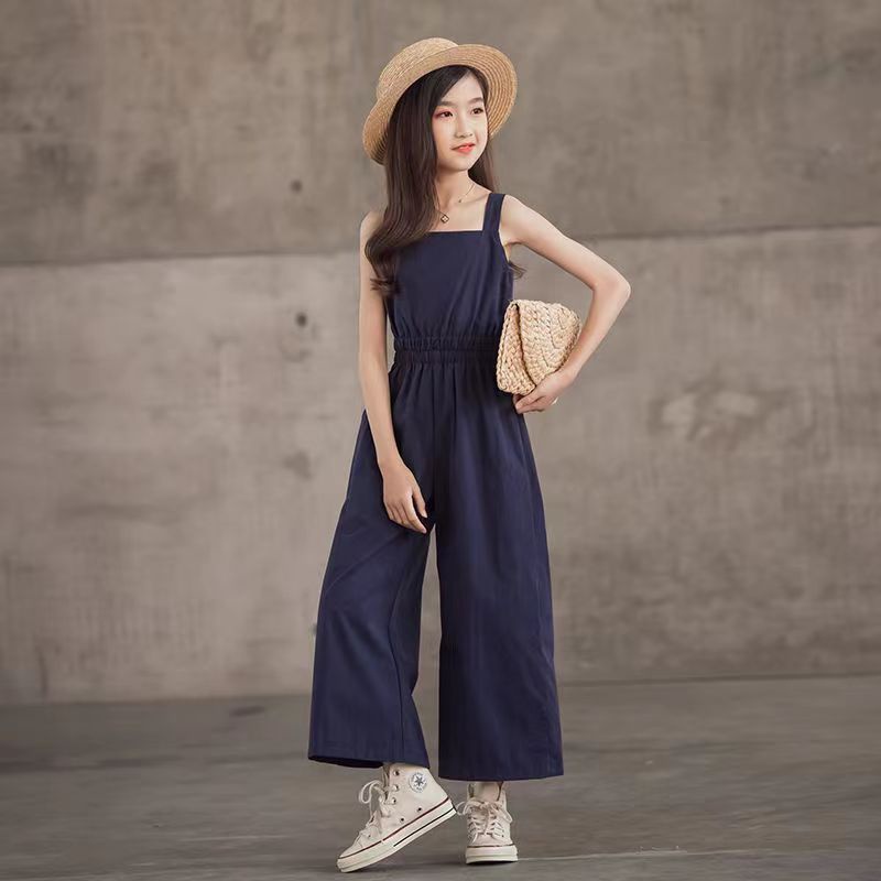 Bộ Áo Liền Quần Sát Nách Lưng Cao Thời Trang Mùa Hè Mới Cho Bé Gái 9-13 Tuổi