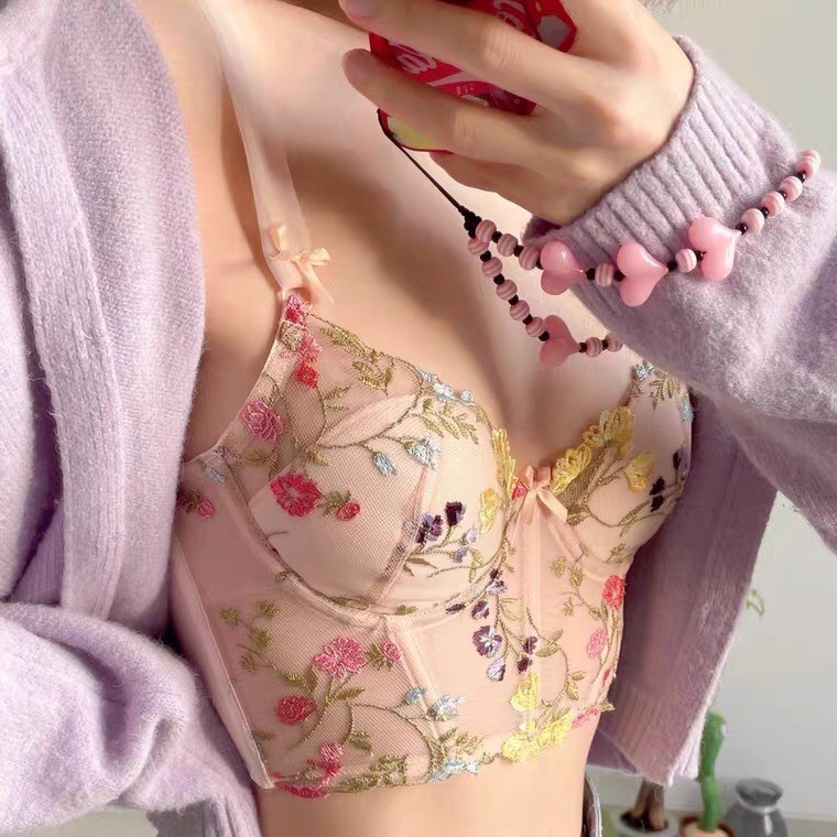 Áo Corset voan họa tiết hoa lá dáng lửng có gọng đệm nâng ngực gợi cảm THE CELYNBRA - AL37