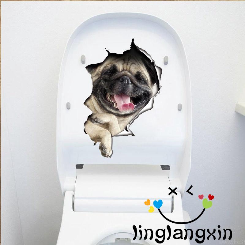 Sticker trang trí nội thất họa tiết hình chú cún bull ngộ nghĩnh