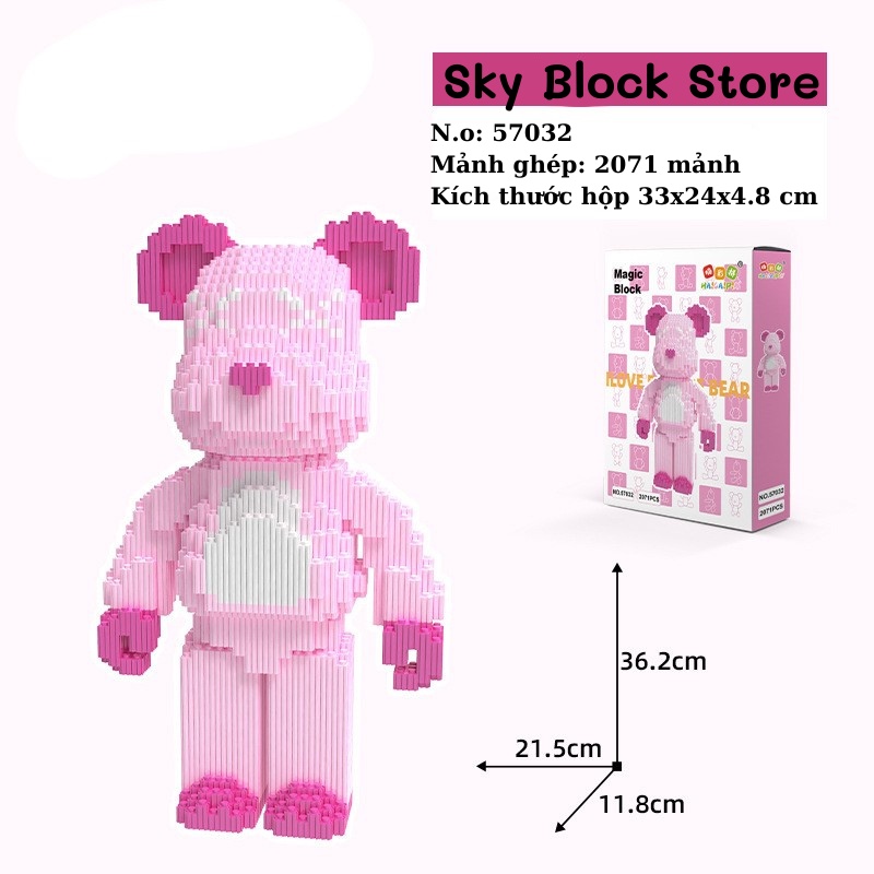 Đồ chơi lắp ráp, đồ chơi lắp ghép 3D mô hình bearbrick 36cm