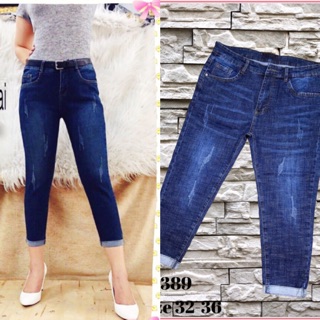 Quần jean form 9 tấc cào lật lai Bigsize 32-36