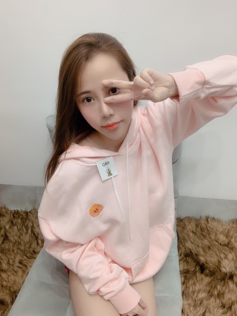Hoodie thêu cute- Hoodie thêu thú- Ảnh thật shop chụp- áo hoodie xịn- Áo hoodie trơn- Áo khoác hoodie trơn | BigBuy360 - bigbuy360.vn