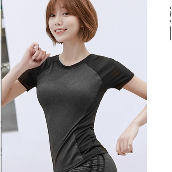 [42KG-72KG] áo tập gym nữ Good Quality Yoga Workout Clothes Tight Waist Track Suit Short-sleeved T-shirt Jogger