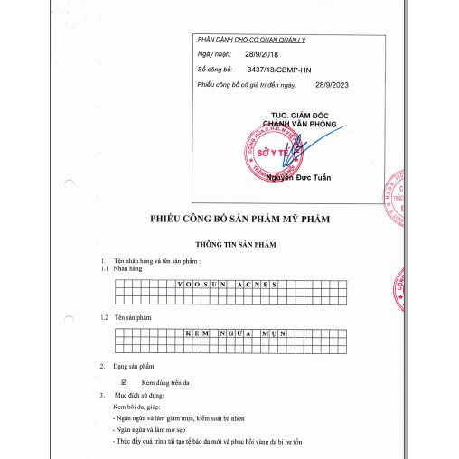 Combo 3 tuýp kem ngăn ngừa mụn, kiểm soát bã nhờn, ngừa thâm sẹo YOOSUN Acnes 15gr tặng kèm 1 bấm móng tay ngộ nghĩnh