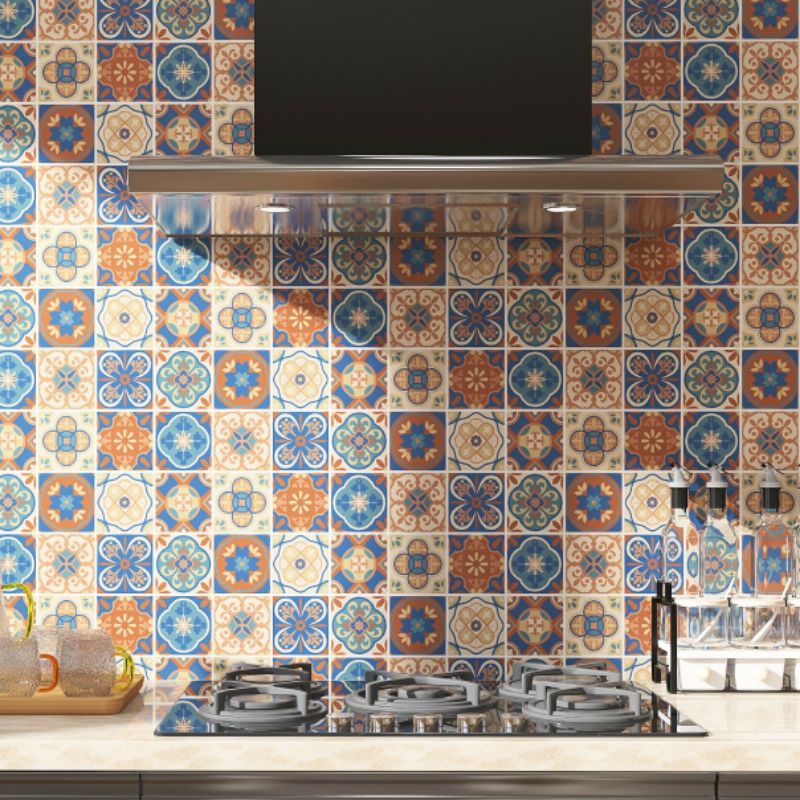 1 mét decal tráng nhôm ô gạch bông vinatge khổ 60cm keo sẵn